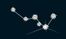 Diamond Constellation Cassiopeia Pin 