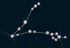 Diamond Constellation Pisces Pin 