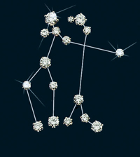 Diamond Constellation Gemini Pin 