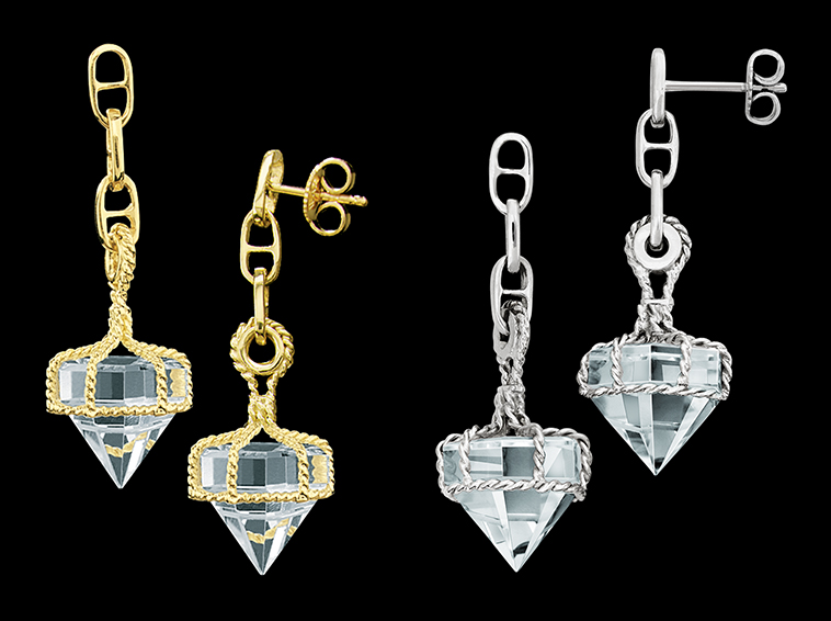 Deck Prism Crystal Dangle Earrings 