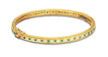 Rope Bands Bracelet Emerald/Diamond 7