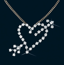 Diamond Heart with Arrow Pendant 