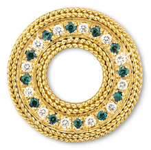 Rope Bands Circle Pin Emerald/Diamond 