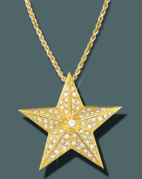 Star Faceted Diamond Pendant 