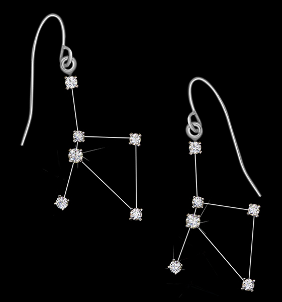 Diamond Constellation Cancer Earrings 