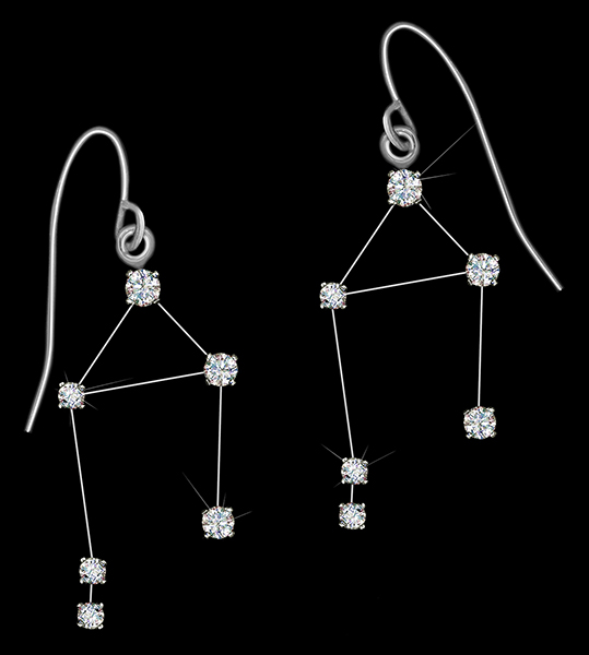 Diamond Constellation Libra Earrings 
