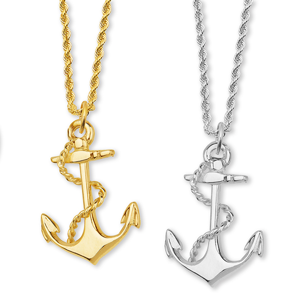 Anchor with Rope Small Pendant 