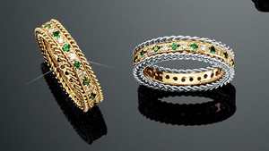 Rope Bands Ring Emerald/Diamond 